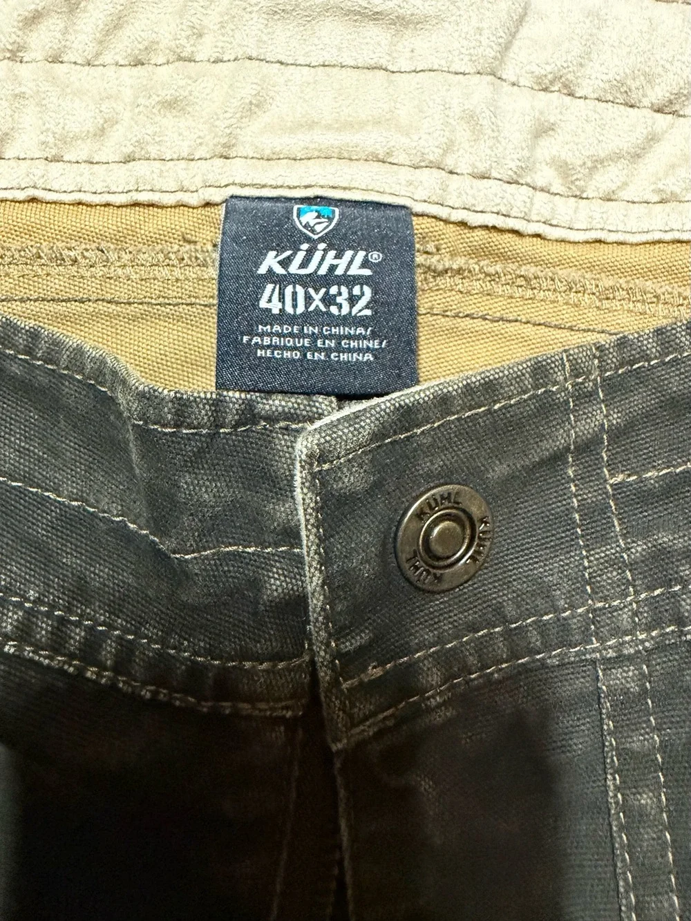 Kuhl Men's Dark Brown/Green Work-Style Cargo Jeans